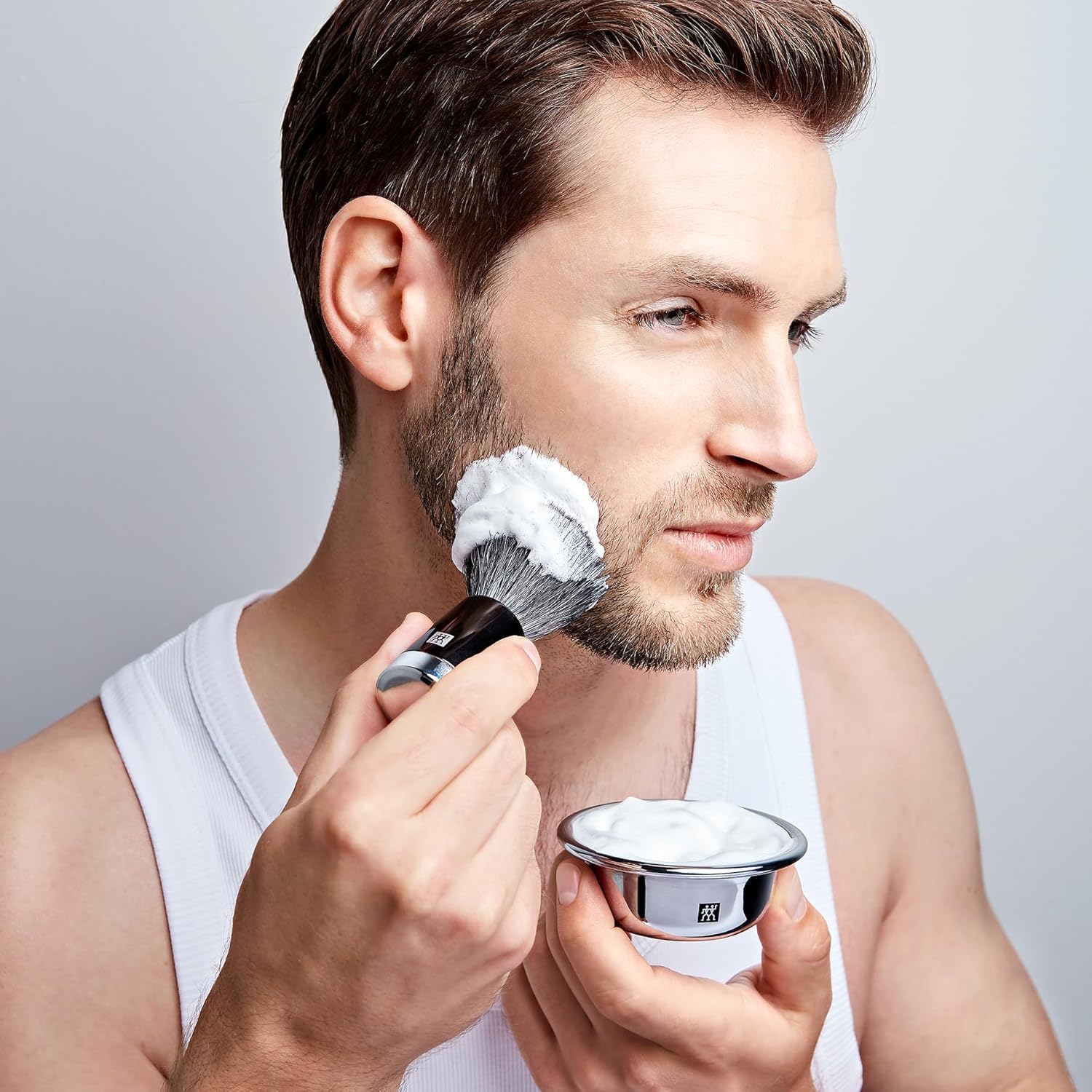ZWILLING Rasierer und Rasierhobel (einzeln oder als 3-teiliges Set mit Rasierpinsel und Halterung, ergonomisches Design, Nassrasur, Premium-Geschenkset), Schwarz
