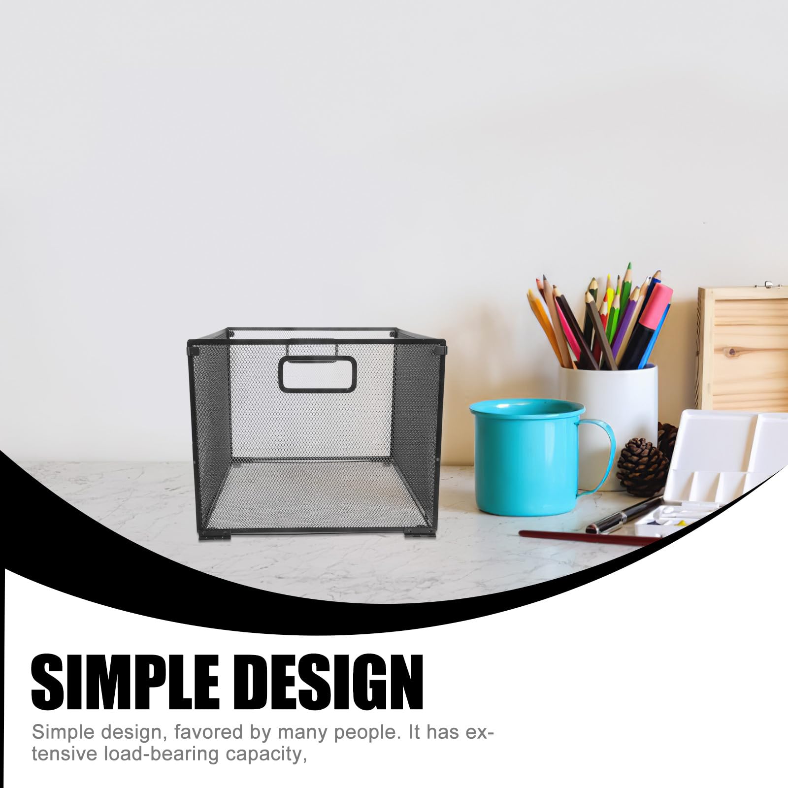 Porte-dossiers Suspendu en Fer Noir Pliable, Organisateur de Bureau Facile à Nettoyer Cadre en Maille, pour Rangement et Organisation sur Bureau