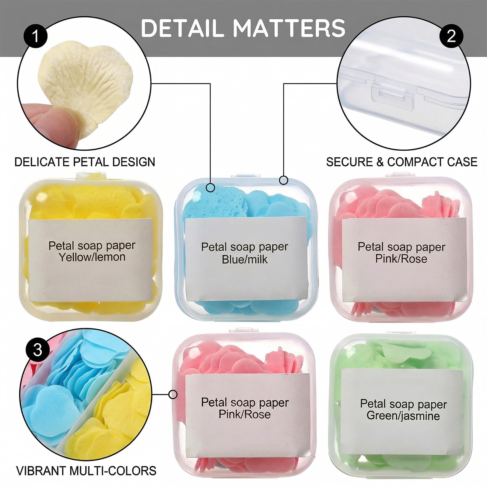 Fogli di Sapone Monouso 8 Confezioni Colorate Salviette Portatili per Viaggi Campeggio Ufficio Igiene Mani
