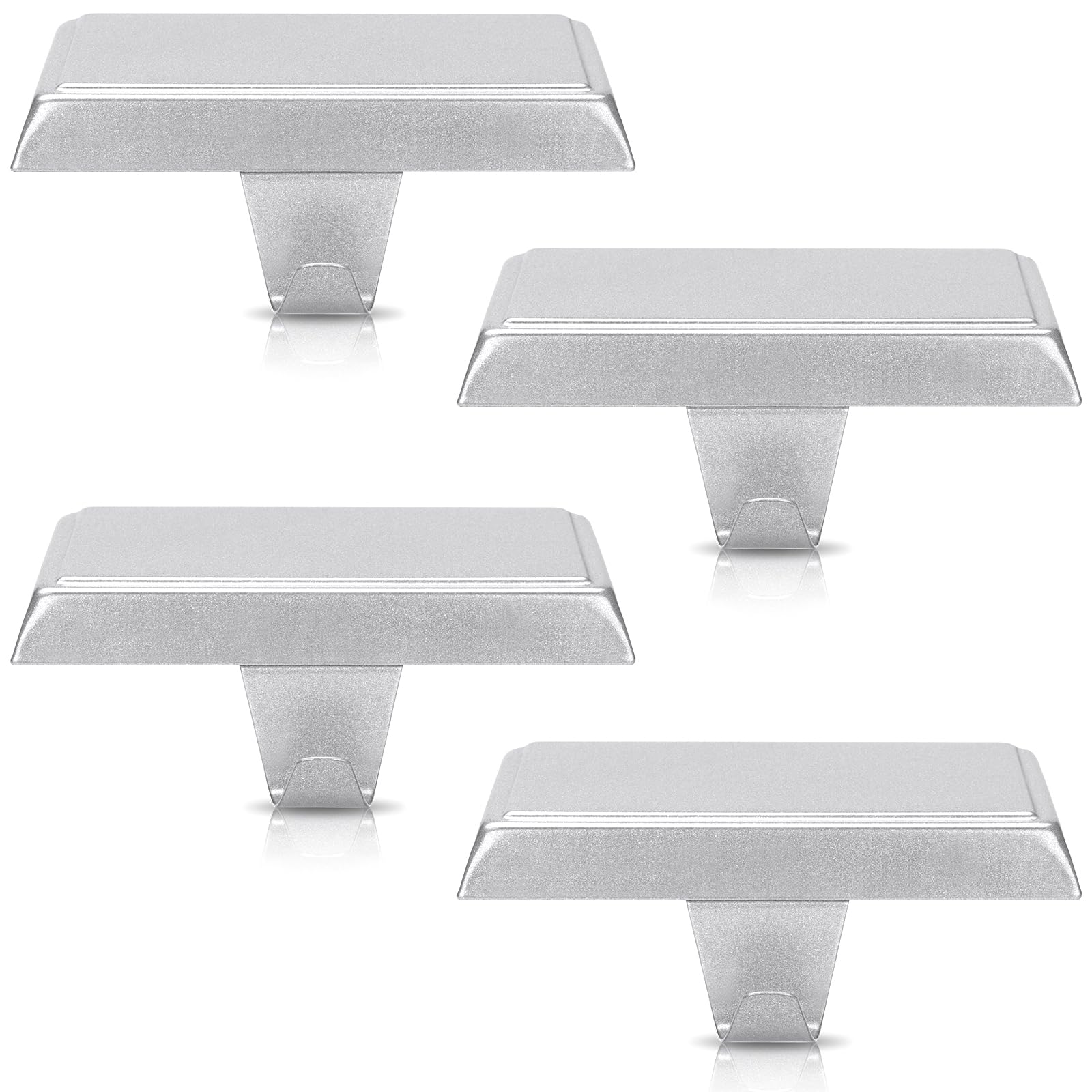 SUNEZLGO4 Pack - Christmas Stocking Holders for Fireplace, Stand Hanger Weighted Hangers for Windows Tables (Silver)