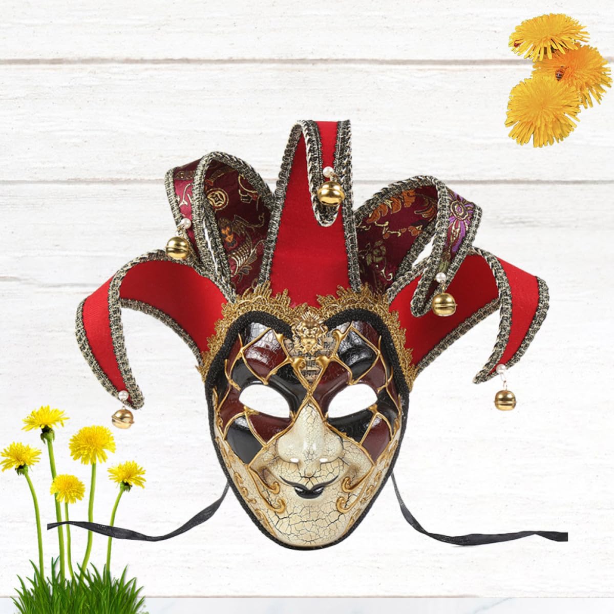 Máscara Veneciana de Cara Completa para Cosplay Diseño Vintage, Material Plástico y Tela, Cómoda de Usar para Representaciones y Exhibiciones