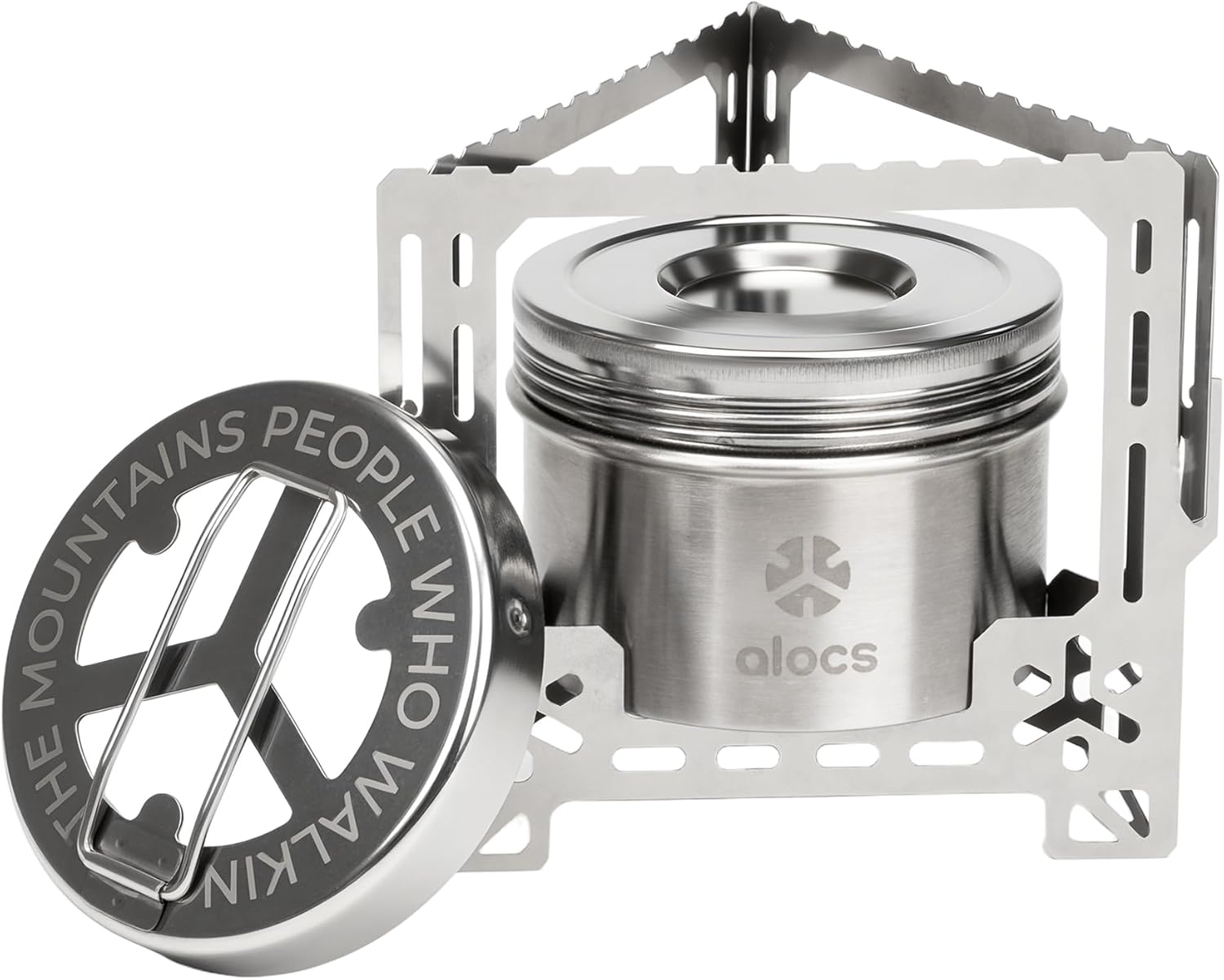 Alocs 2250W Alcohol Stove – Camping Stove with Sealed Cover – Stainless Steel Backpacking Solo Stove with Foldable Stand for Outdoor, Hiking, Survival, Climbing and Picnic Alocs 2250W Alcohol Stove – Camping Stove with Sealed Cover – Stainless Steel Backpacking Solo Stove with Foldable Stand for Outdoor, Hiking, Survival, Climbing and Picnic