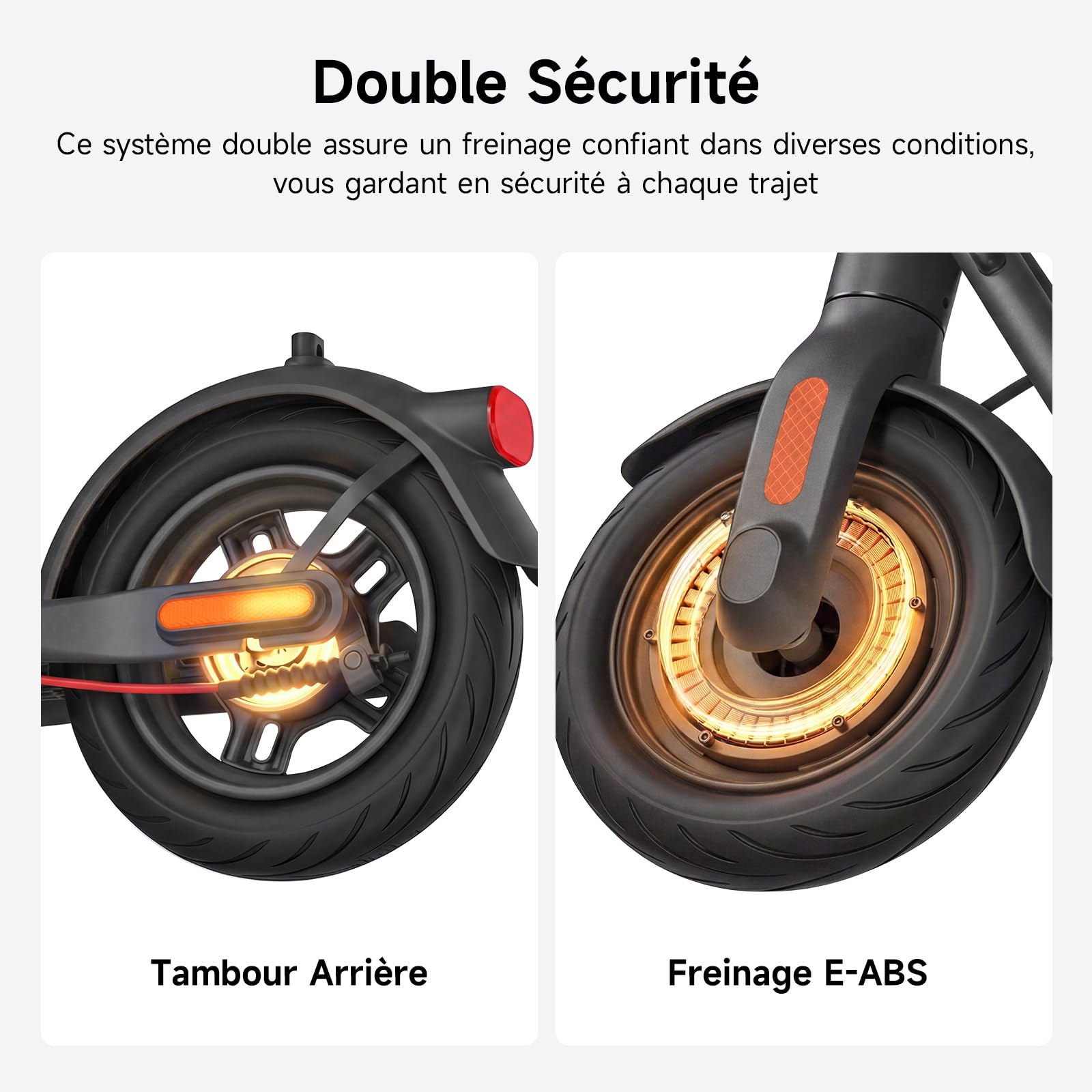 NAVEE V Série Trottinette Electrique Adulte 25-45KM, Moteur 600-800W, TCS, Antivol Intégré, Connectivité Bluetooth, Pneus 10" Tubeless, Sécurité 360°, APP Intelligent