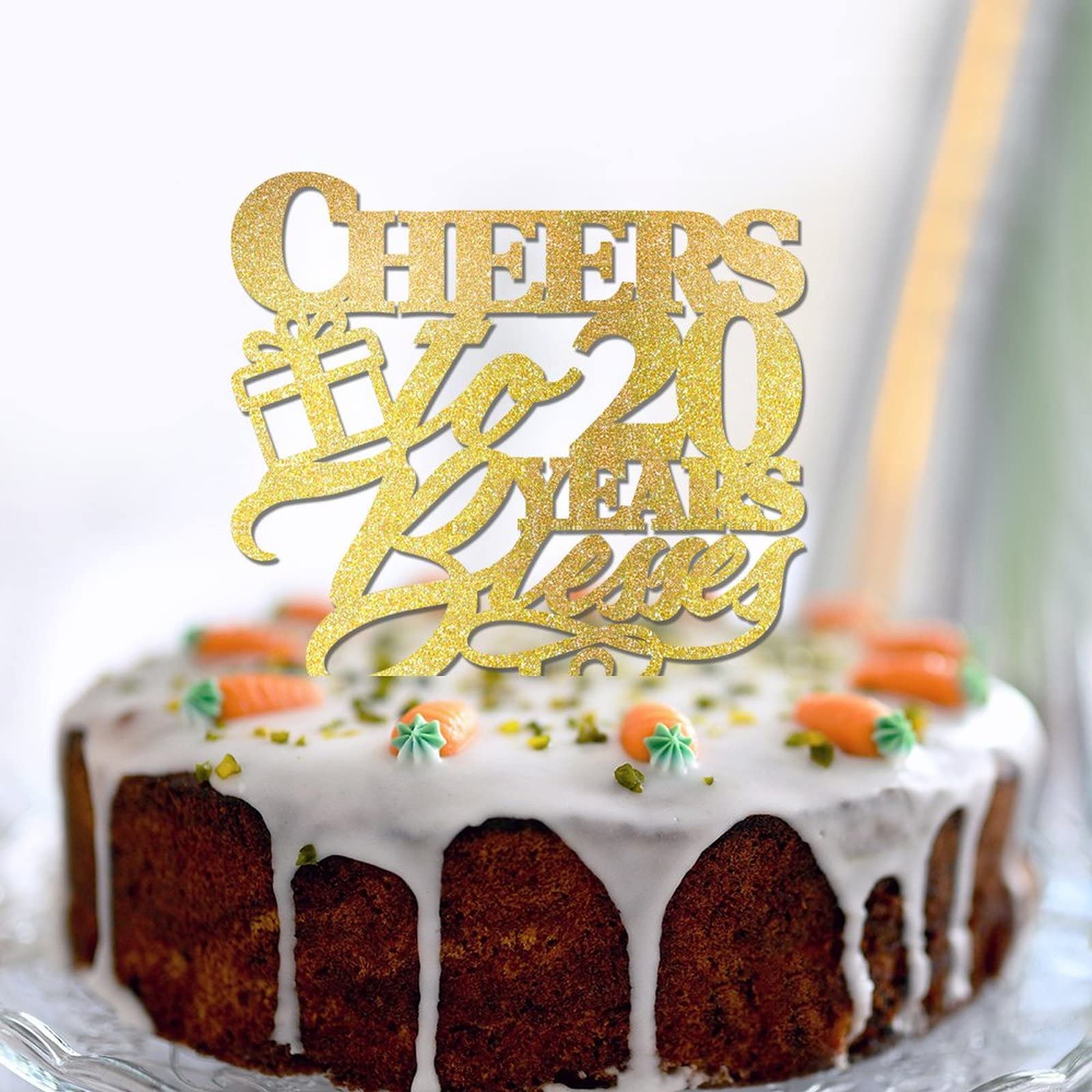 Juego De 15 Decoraciones Para Tartas Happy Birthday Zliger - Adornos Acrílicos Dorados Con Purpurina Para Cupcakes Y Tartas De Cumpleaños