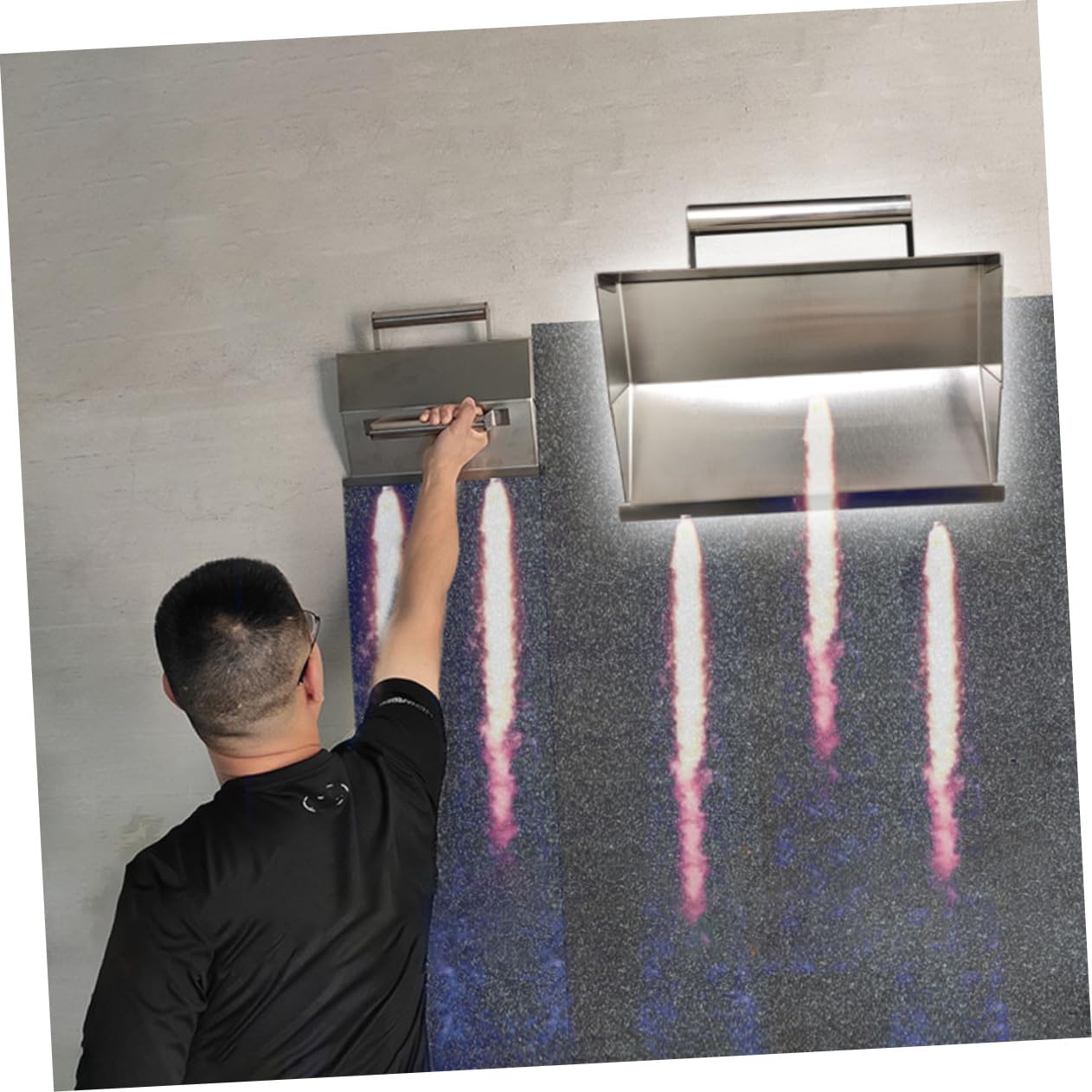 Outanaya Truelle à Béton en Acier Inoxydable Argenté Multifonction pour Finition Murale et Plâtrage, Outil pour Cloison Sèche et Travaux de Ciment