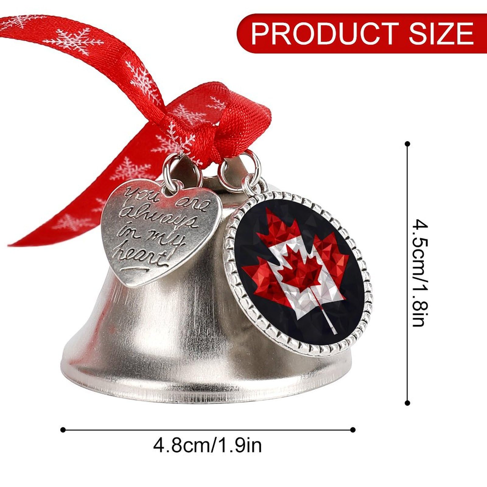 Diamond Canada Flag Funny Christmas Bell Ornament Cute Xmas Tree Hanging Pendant Decoration for Holidays Party