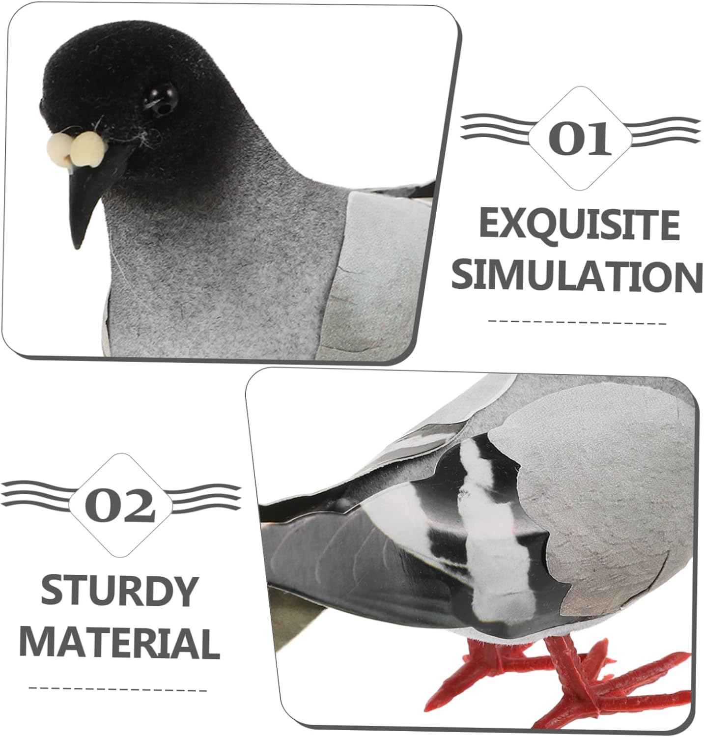 5Pcs Realistic Simulation Pigeon Models Imitation Pigeons for Home and Garden Decor Lifelike Ornamental Birds for Indoor and Outdoor Use for Photography Props