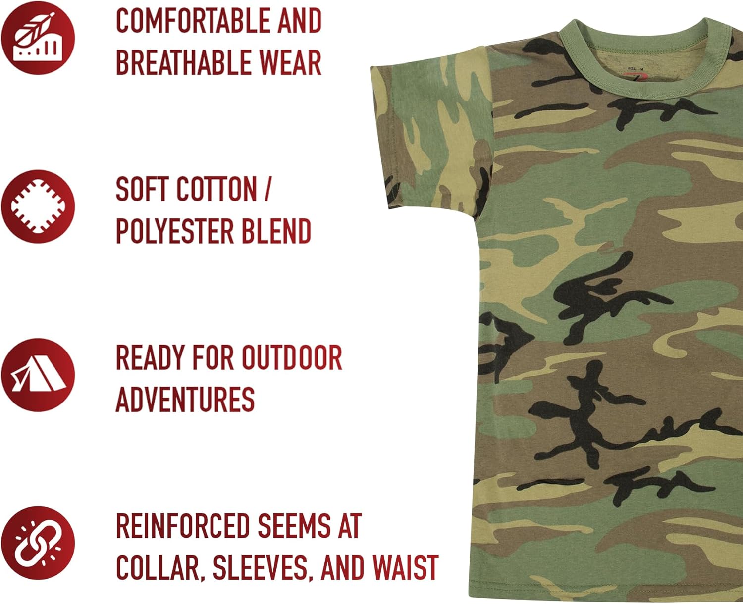 Rothco Kids Vintage Camo T-Shirt – Comfortable Washed Camouflage Short Sleeve Tee Shirt - Image 6