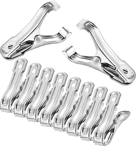 Miniatura 8 de Nagoofun Paquete de 40 clips de jardín, clips de invernadero para red, abrazaderas de jardín hechas de acero inoxidable, tienen un fuerte agarre