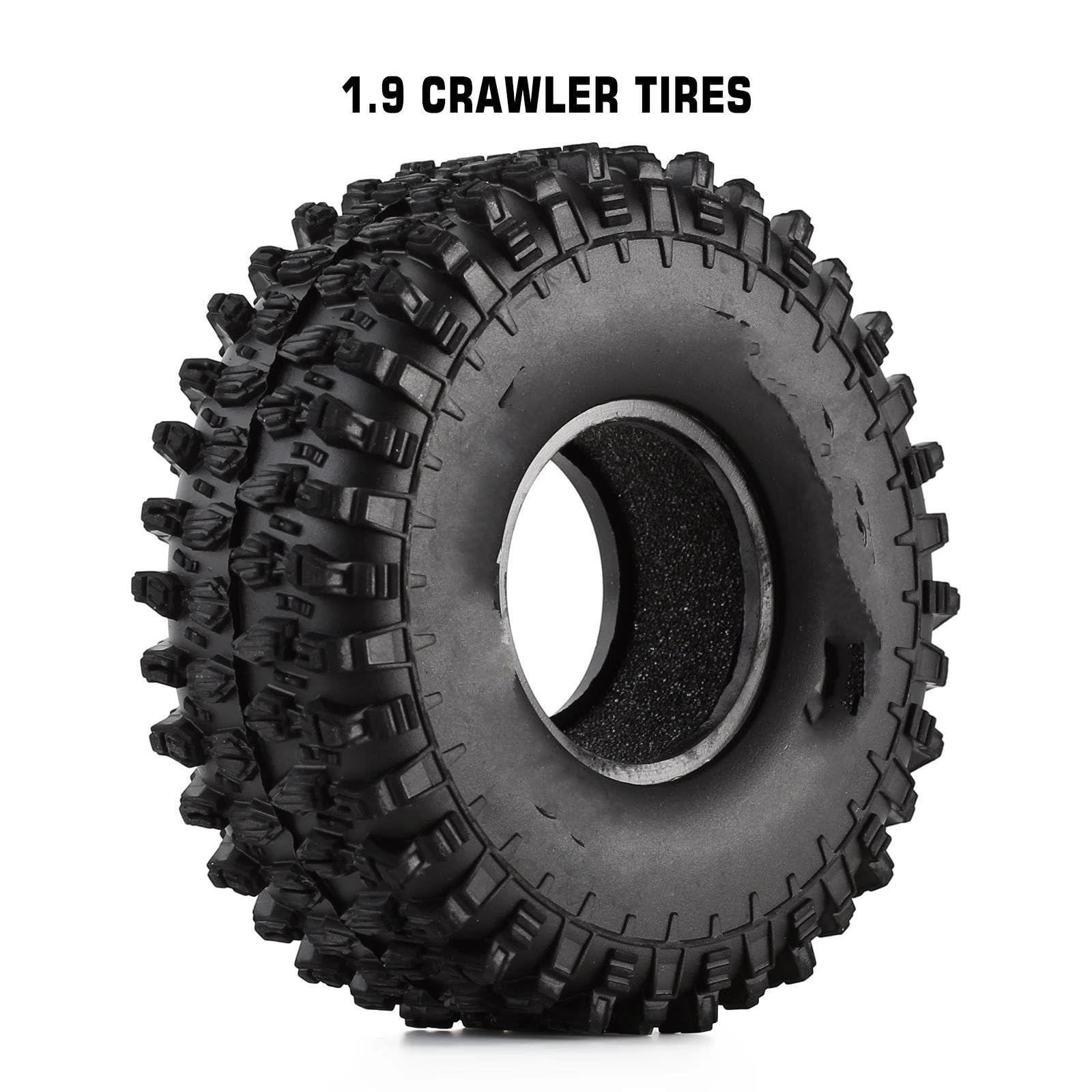 Neumáticos RC para Axial para SCX10 90046 AXI03007 TRX4 para Redcat Gen8 1:10 Coche Trepador De Control Remoto 4 Uds 120MM 1,9 "neumáticos Goma