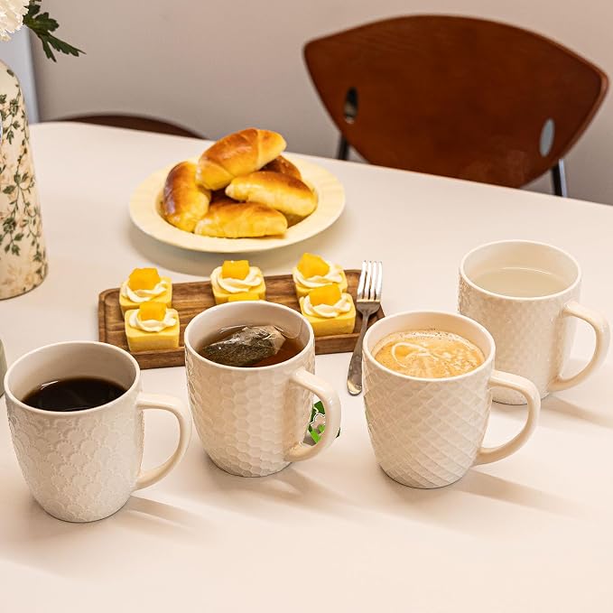 16 oz Coffee Mugs Set of 4, Porcelana Cerámica miniatura 6