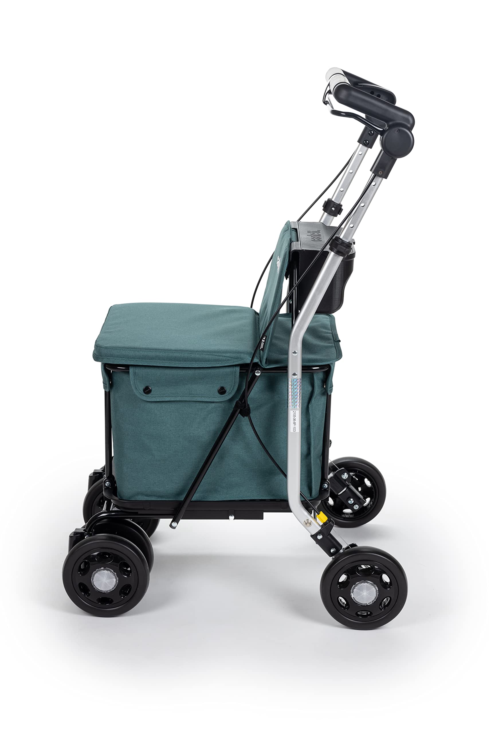 Carrello Spesa Pieghevole Con Sedile - 4 Ruote, Borsa 29L, Per Anziani E Mobilità Ridotta
