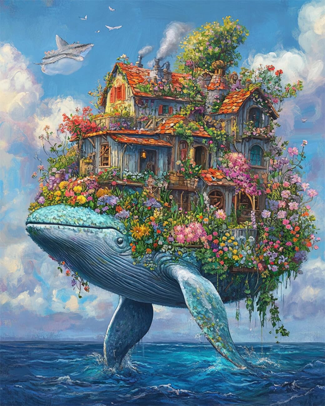 Rkflgew B Diy Embroidery Eads Set Fantasy Whale 40X50cm