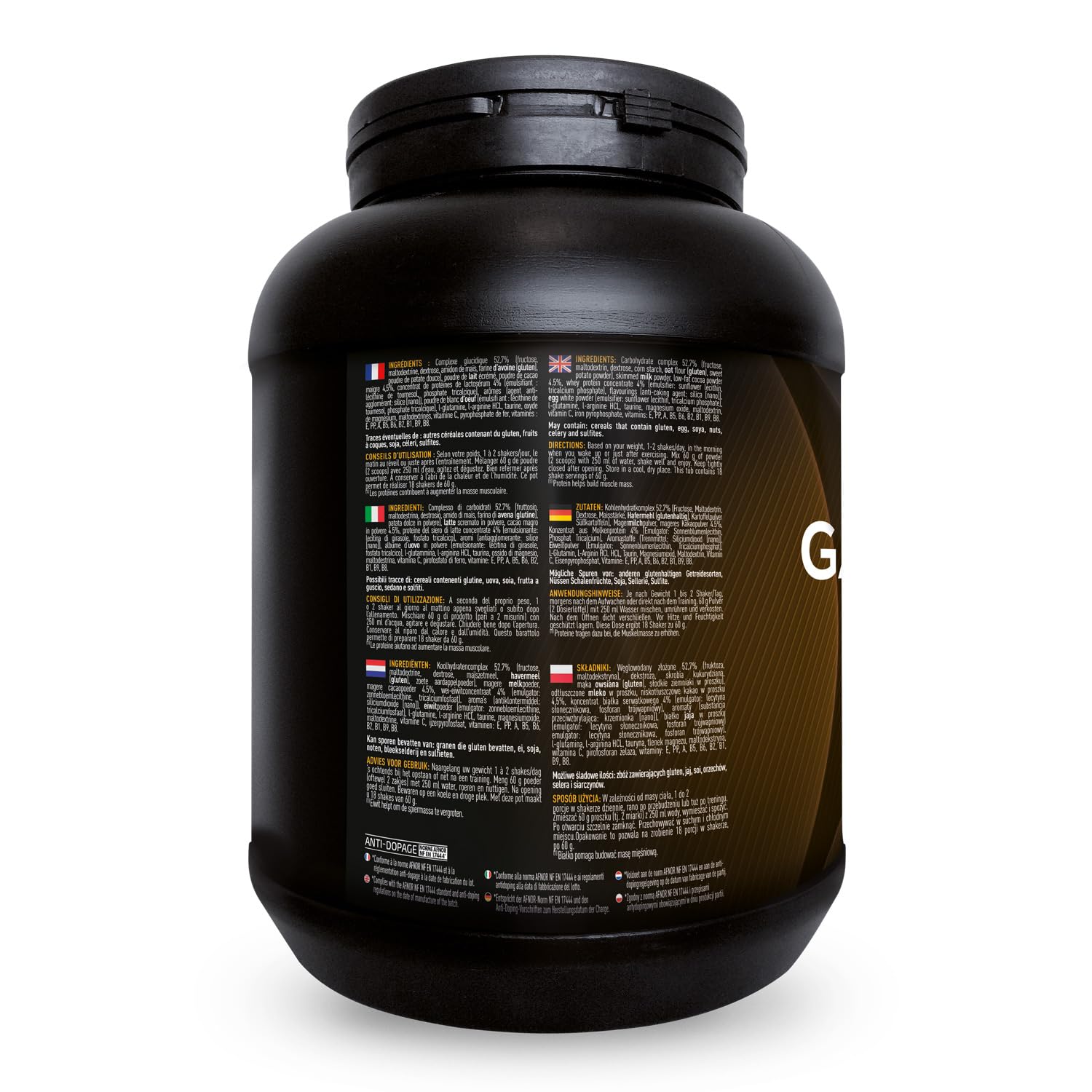 MASS GAINER EAFIT GAINER MAX 1,1 kg, Proteine in Polvere, Gusto Cioccolato Nocciola, Whey + Albume d'Uovo, Protein, Aumento Massa Muscolare, Proteine, Carboidrati, Alto Contenuto Calorico, 18 Porzioni