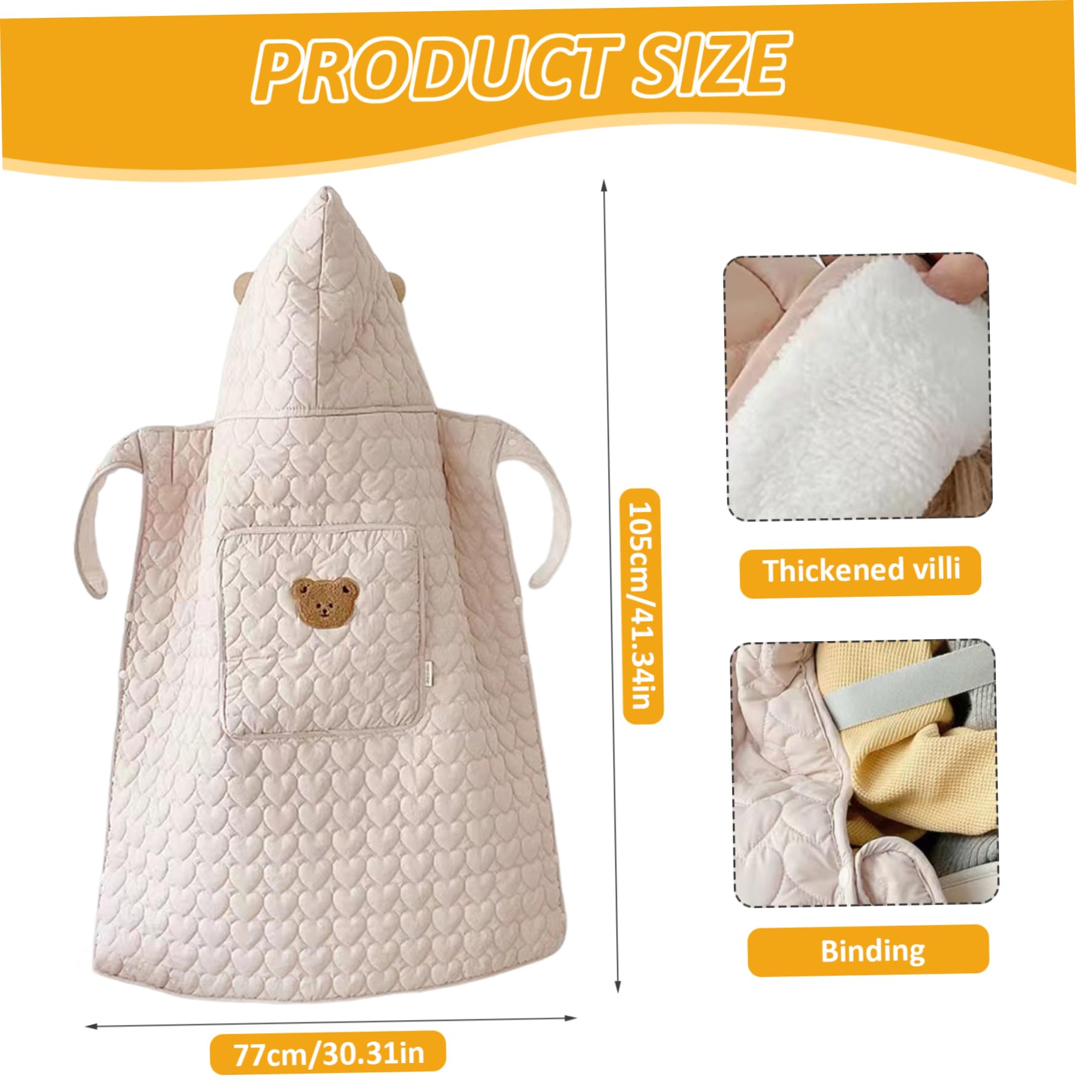 Gcroet Copertura per Invernale Calda Antivento per Coperta per Passeggino con Motivo a Cuore Carino con Tasca Morbida e addensata per seggiolino Auto per l'inverno all'aperto ..