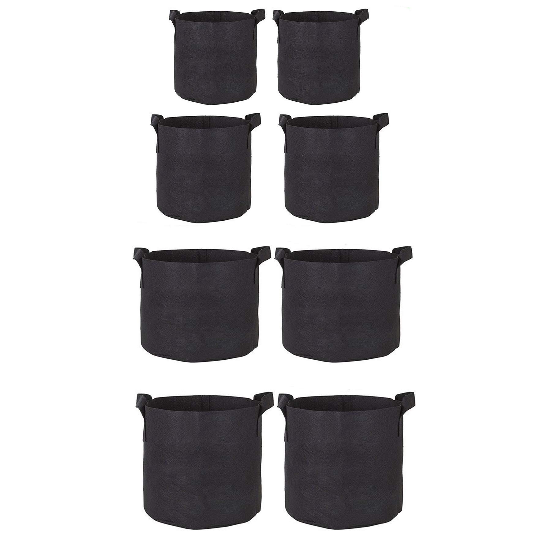 8-Pack Black Fabric Grow Pots – Breathable Plant Bags With Handles For Smart Gardening 7 thumbnail image