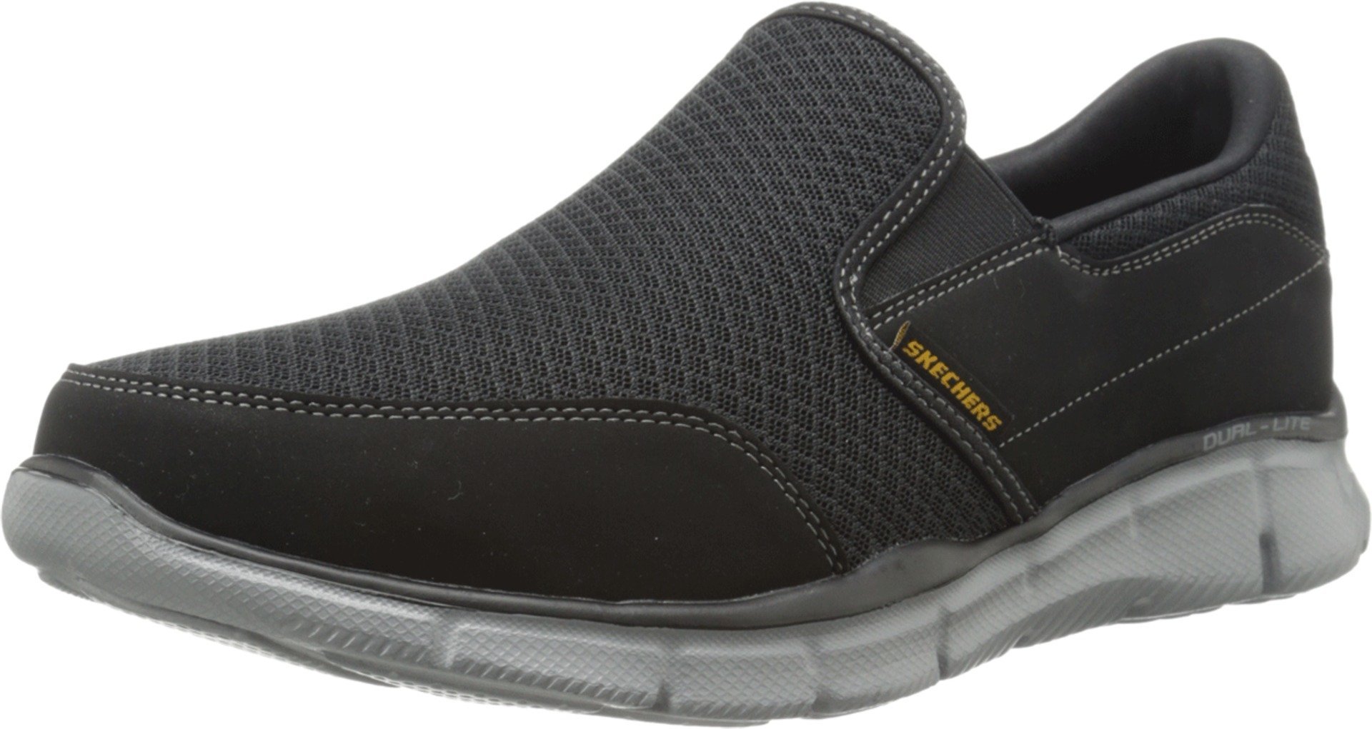 Skechers Men's Equaliser Persistent Low-Top Sneakers, Black Black Grey, 9.5 UK