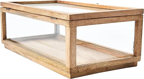 Miniatura 5 de Mango Wood & Glass Display Box with Lid