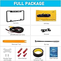 Vista 7 de GLK Cámara de respaldo 1080P HD cámara de visión trasera reversa - Cámara de respaldo de matrícula, visión nocturna gran angular IP69 impermeable