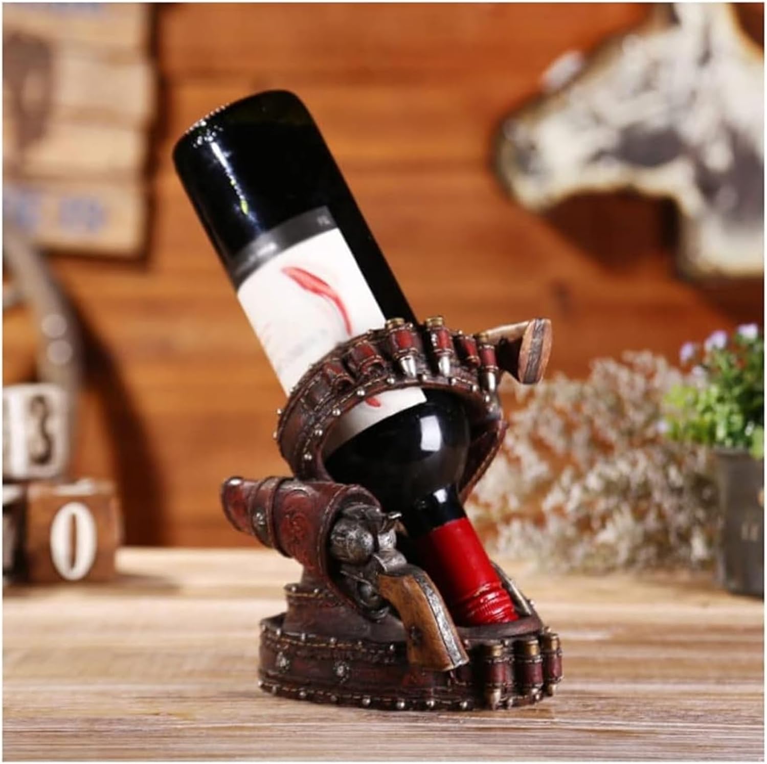 Freestanding Wine Racks & Cabinets Retro Resin Wine Rack Kitchen Bar Wine Cabinet Organizer Holder Practical Wine Holders Art Ornament Crafts Bottle Holder Bar