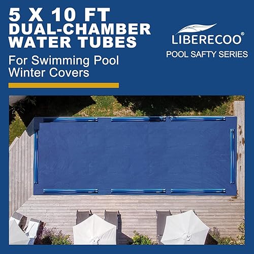 Miniatura 7 de LIBERECOO Bolsas de agua para cubierta de piscina enterrada, extra duraderas de 0.016 in de PVC calibre 27, bolsa de agua de doble cámara de 10