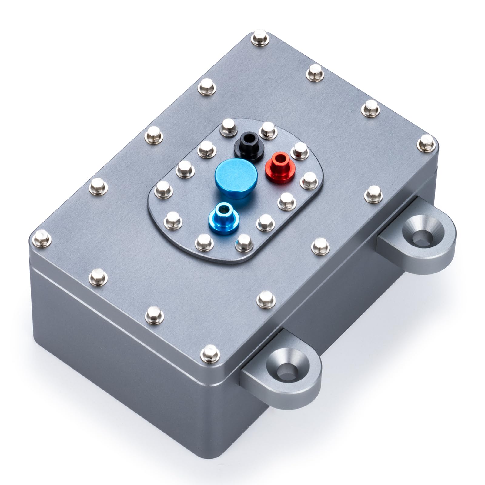 WEFEINO Aluminum Alloy RC Fuel Cell Receiver Box Upgrade Parts for 1/10 Capra RR10 SCX10 PRO VS4-10 TRX4 TRX6 TF2 D90 CC02 RC Crawler Car (Titanium Gray)