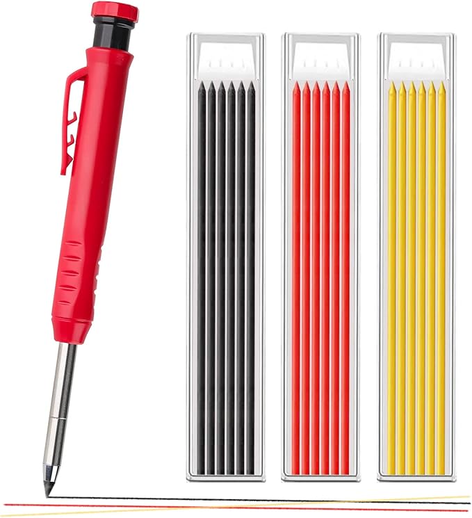 Tieflochmarker Set - 24 Stifte Mit Federn & Integriertem Anspitzer