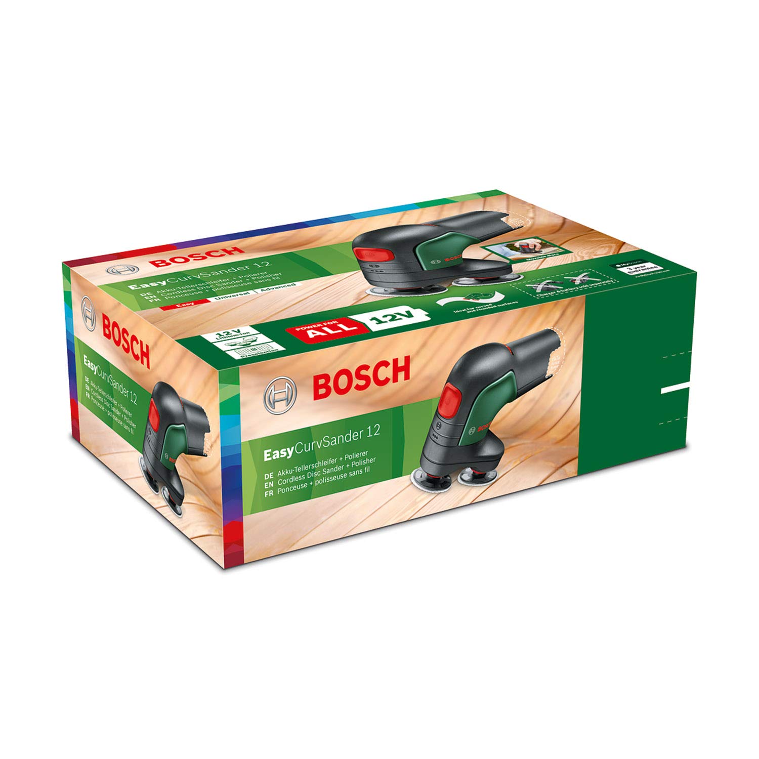Bosch Lijadora y pulidora a batería EasyCurvSander 12 (sin batería, sistema de 12 V, en caja de cartón)