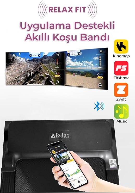 14 km/h Bluetooth Smart Running and Walking Tape – Application Controlled, Foldable, Hydraulic System, LED Screen, Silent Motor