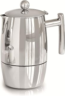 Karl Weis Espressokocher Premium für 3-4 Tassen aus Edelstahl, Geeignet für Elektro, Gas, Ceranfeld und Induktionsherde, 150ml, 16983