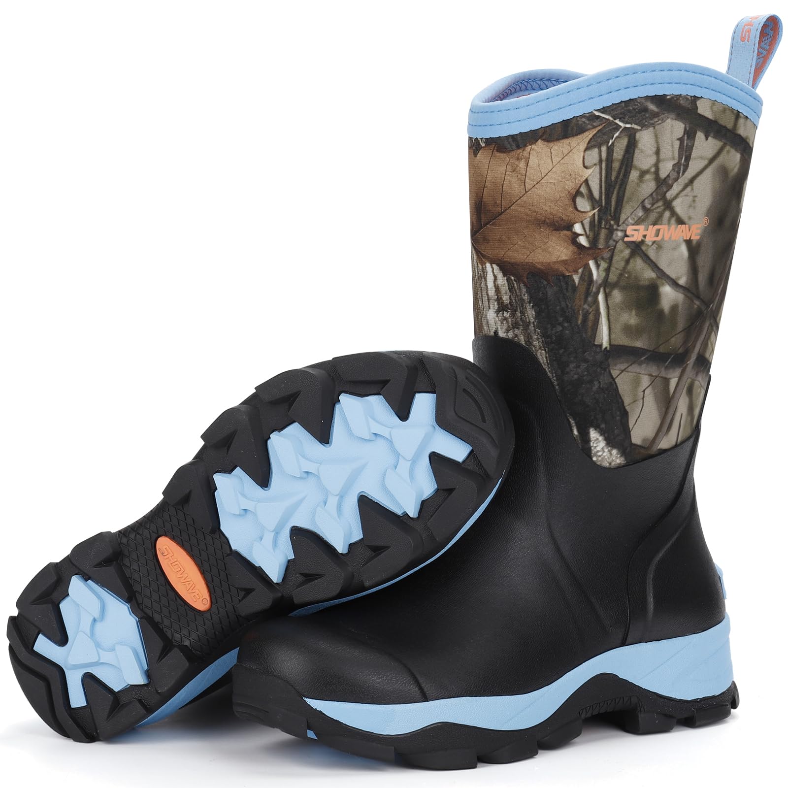 showave Rubber Boots for Women Mid Calf Rain Boots Women Insulated Garden Boot Waterproof Durable Mud Boot for Hunting Farming Working-picture-47