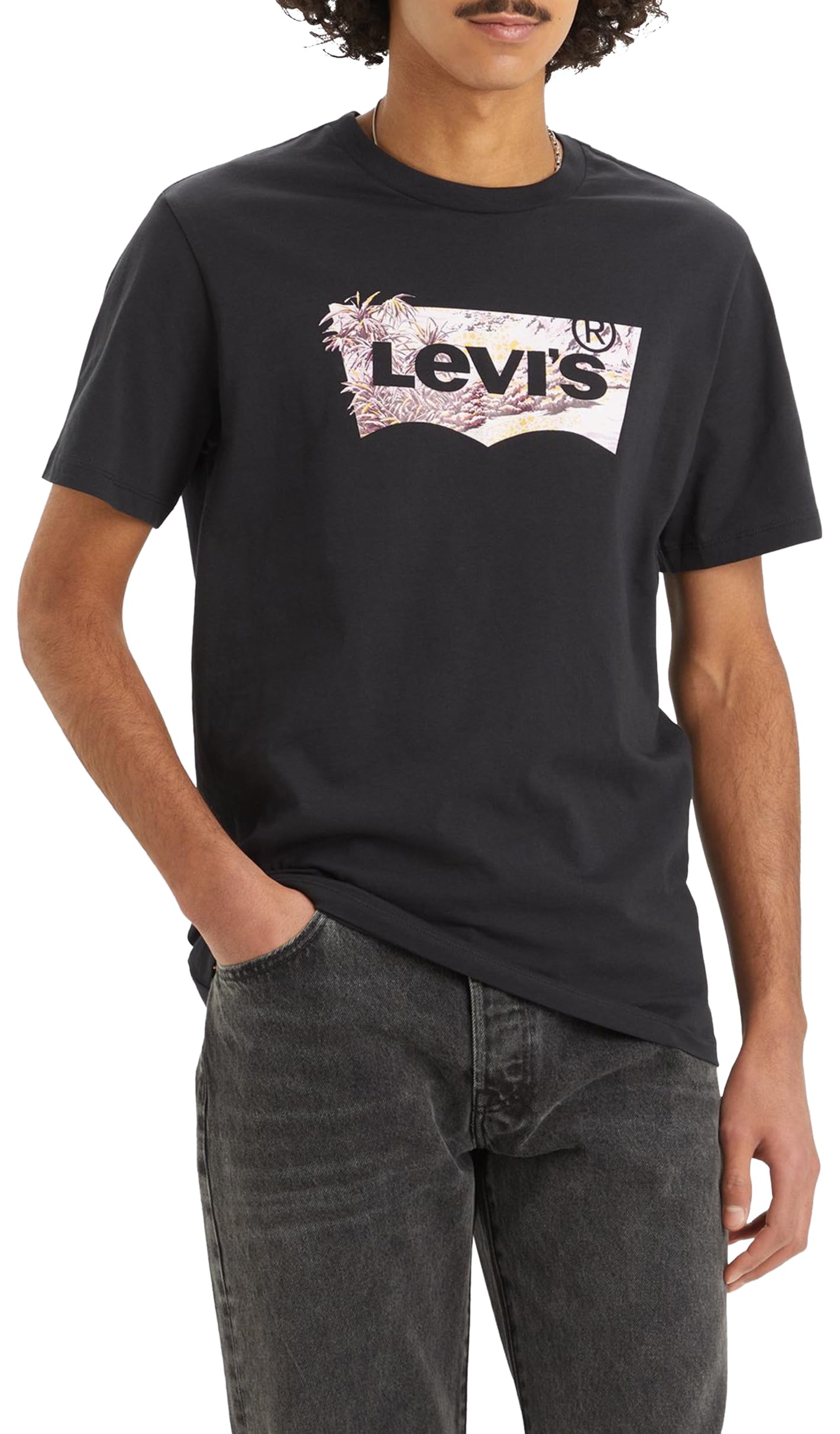 Levi's Graphic Crewneck Tee T-shirt, Tropical Batwing Caviar, XL Uomo