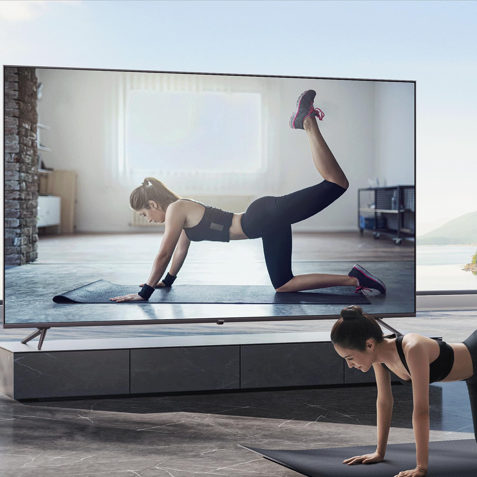 Elepl Universele tv-standaard met schroeven, universele tv-poten, zwart, tv-tafel, poten voor tv, compatibel met de meeste 32/40/49/50/55 inch tv's LCD LED