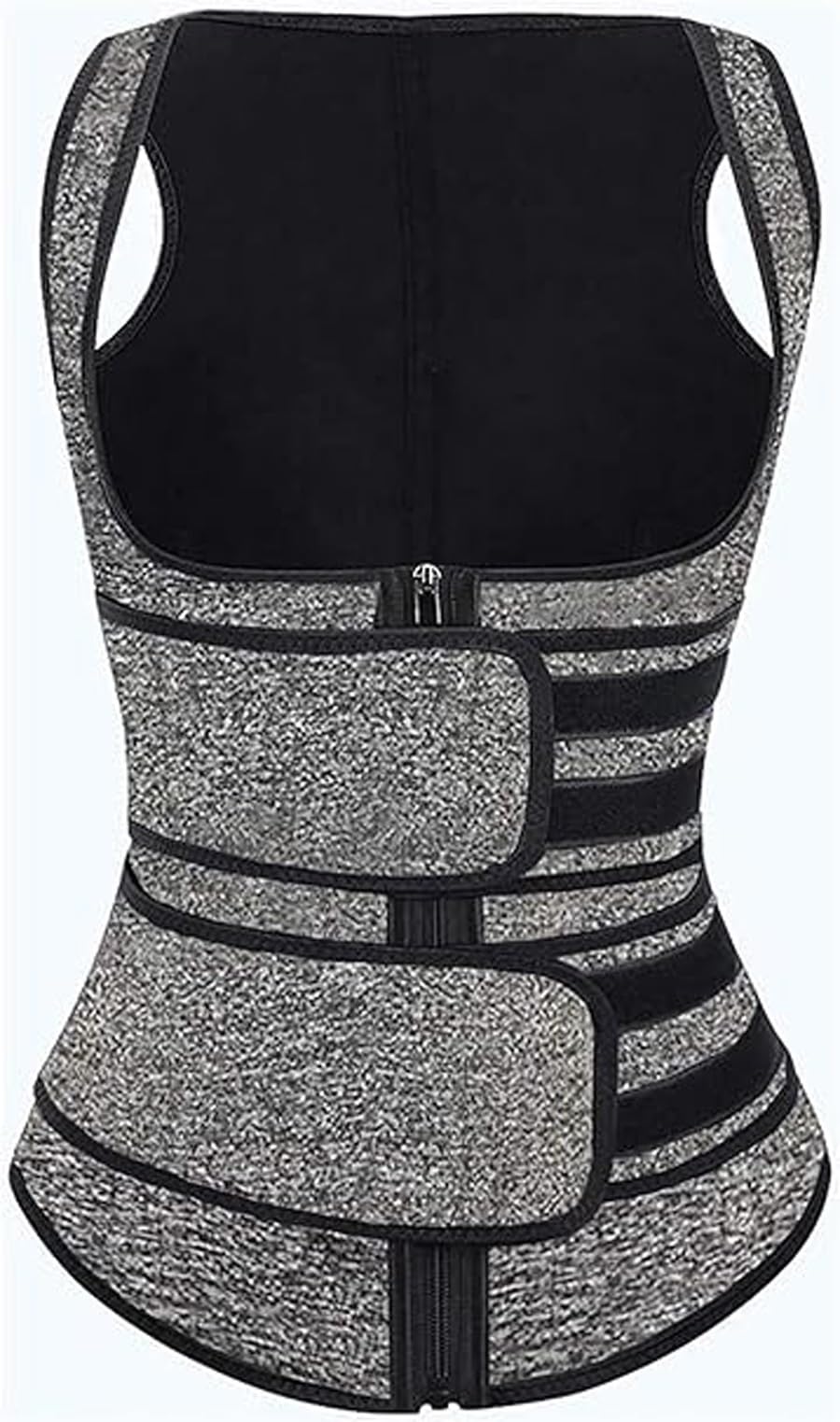 Gilet Sauna Néoprène Femme Corset Sudation Taille, Chemise Thermique Fermeture Éclair, Perte Poids Entraînement Fitness (Noir S à XL)