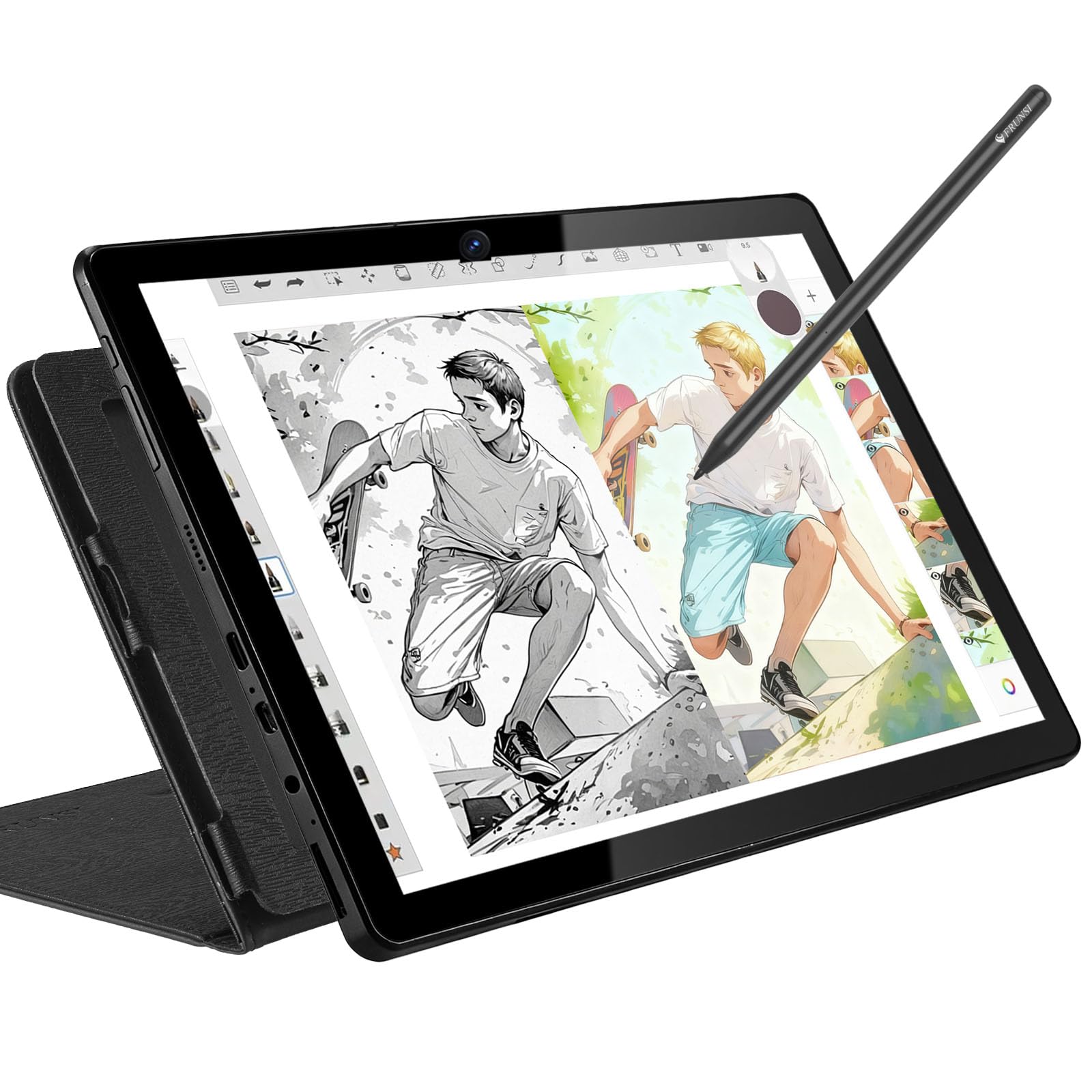 Frunsi T11 Pro Standalone Drawing Tablet with Screen,No Computer needed,10.1 inch FHD Display,Octa-Core CPU,Pre-installed Sketchbook & Flipaclip - Ideal for Student, Digital Artists, Designers