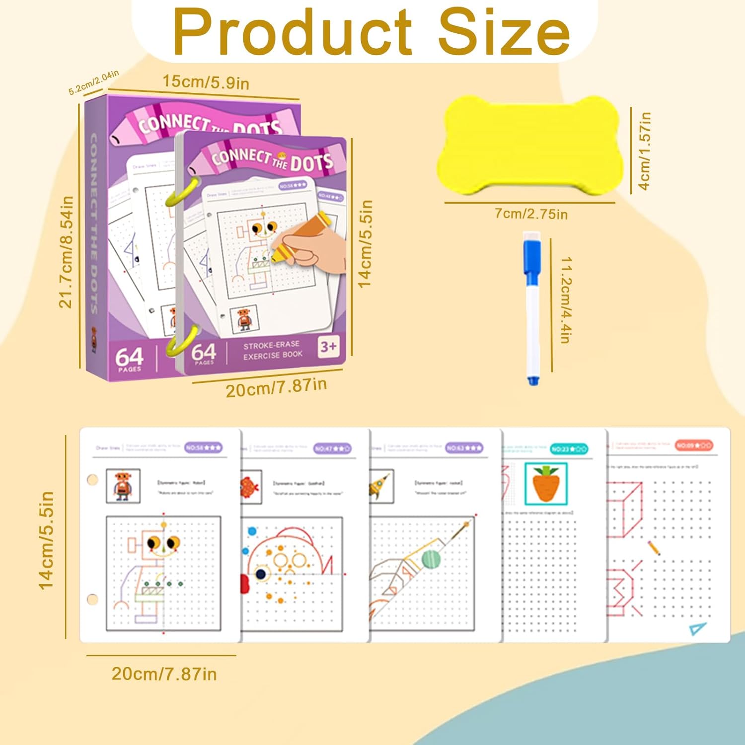 Scribble Smart Workbook, Handwriting Practice Workbook, Reusable Preschool Workbook and Tracing Book, Little Curious Mind Magic Scribble Smart Workbooks for Kid Ages 3-5 (4pcs Set)