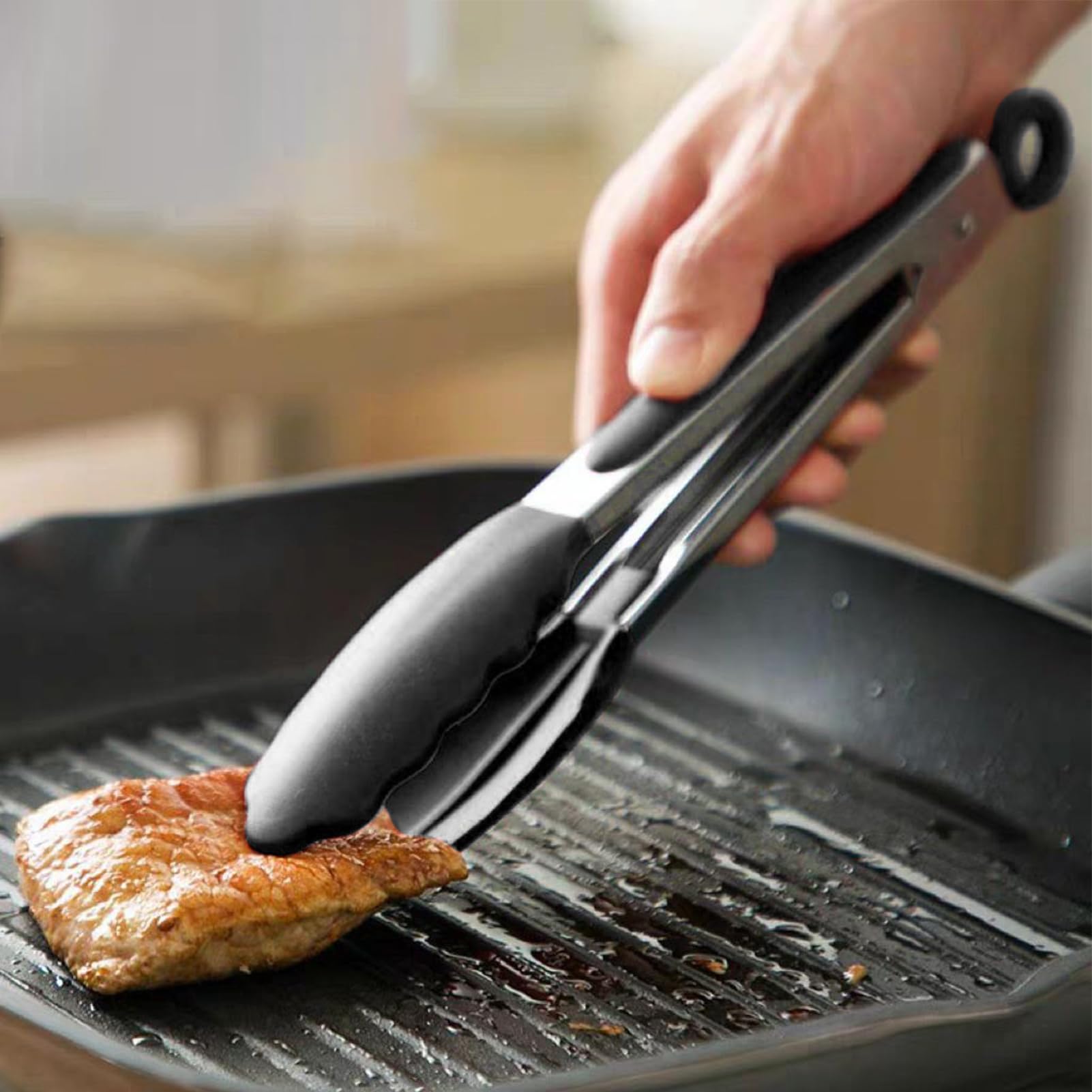 Pinze Per Grigliare Acciaio Inossidabile Bloccaggio Punte in Silicone | Pinze per Griglia in Acciaio Inossidabile Utensile Per Grigliare Barbecue Campeggio Giardino Cucina