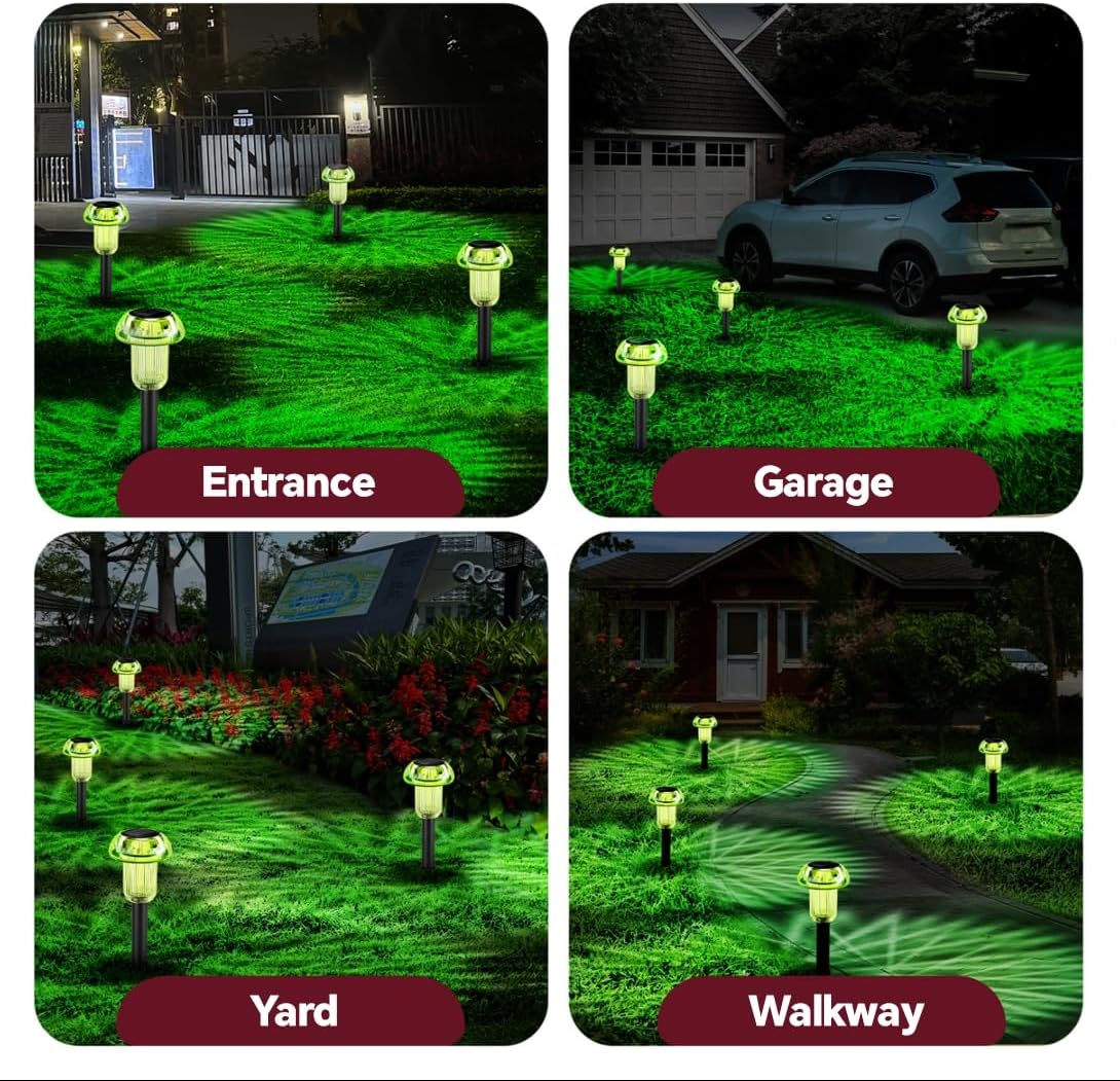 Solar Garden Lights Outdoor, 4 Pack Mushroom Pathway Lights for Yard Decor image 5
