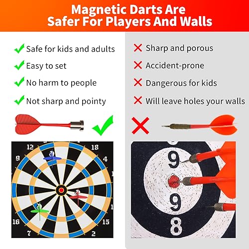 Miniatura 2 de Gitus Tablero magnético de dardos para interiores y exteriores, juegos para niños con 12 dardos, regalos para adolescentes, niños, adolescentes,