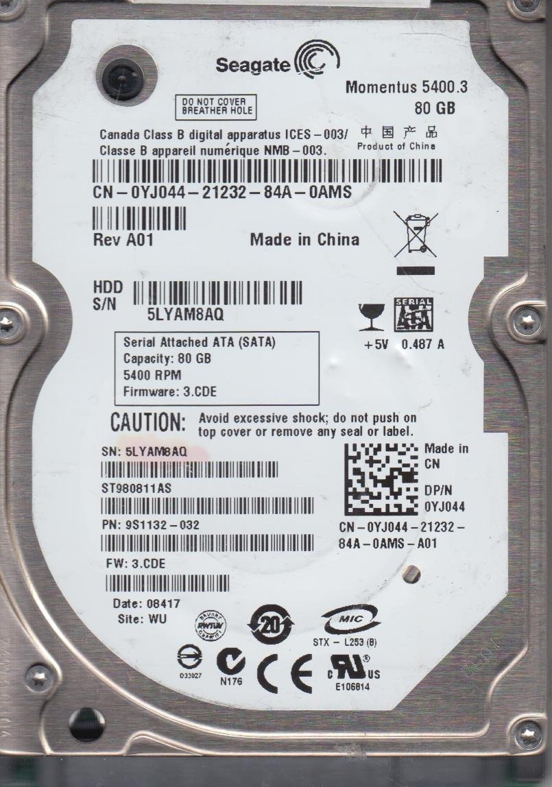 Amazon.in: Buy Seagate 80GB 5400RPM 8MB SATA/150 2.5-Inch 9.5mm