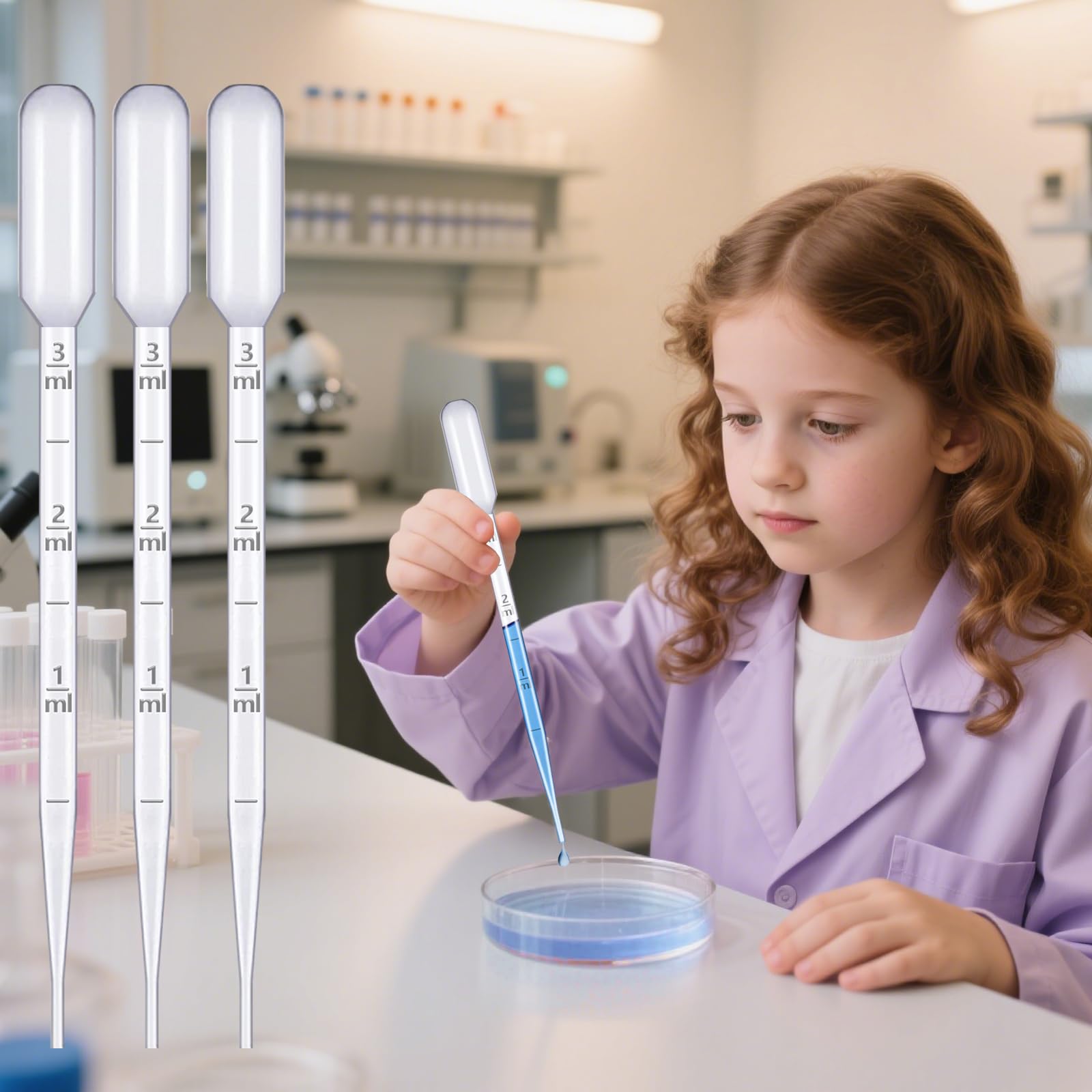 Lot De 100 Pipettes Jetables 3 Ml En Plastique Pipettes Pour