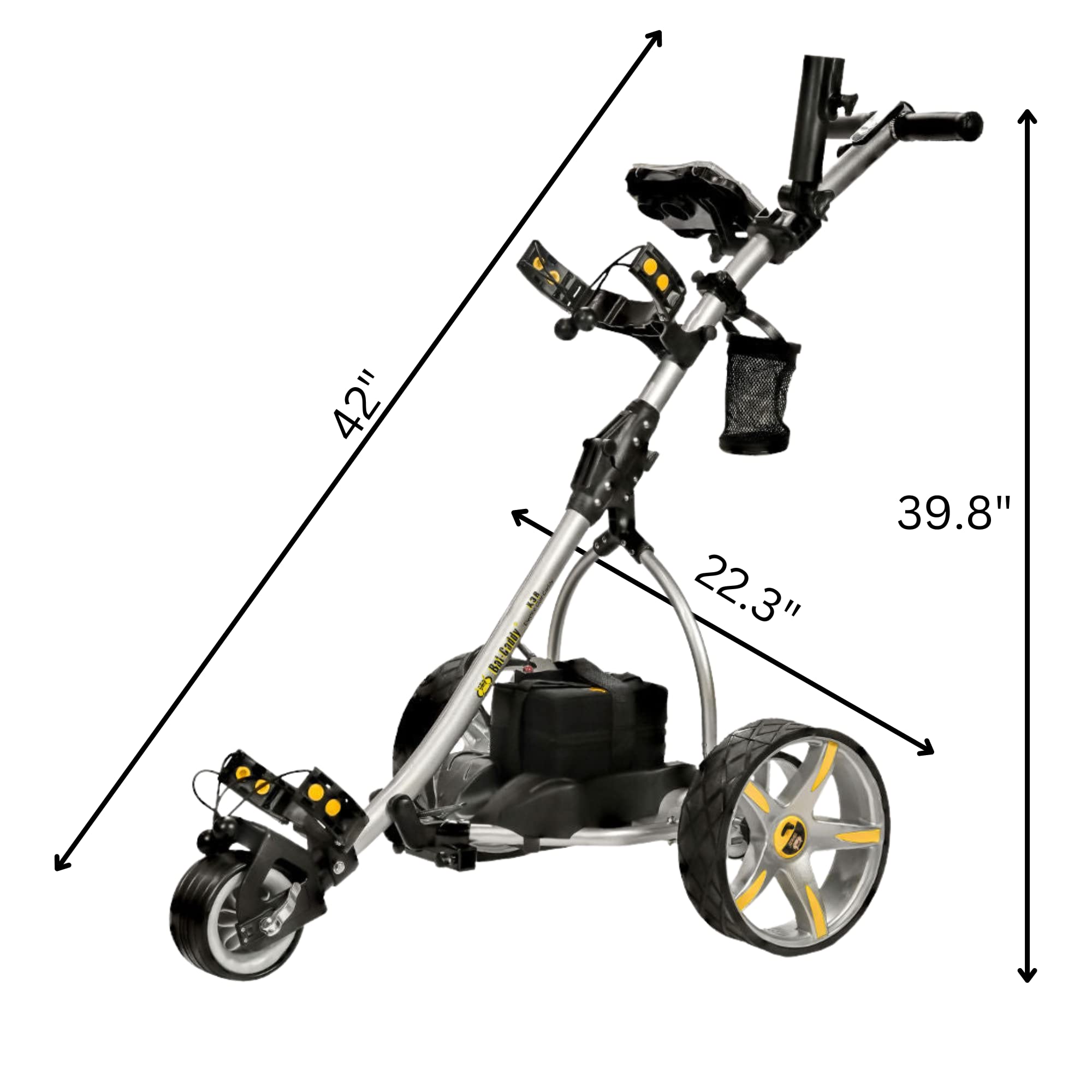 Batcaddy X3 Sport Powered Golf Push Cart Speeds Cruise