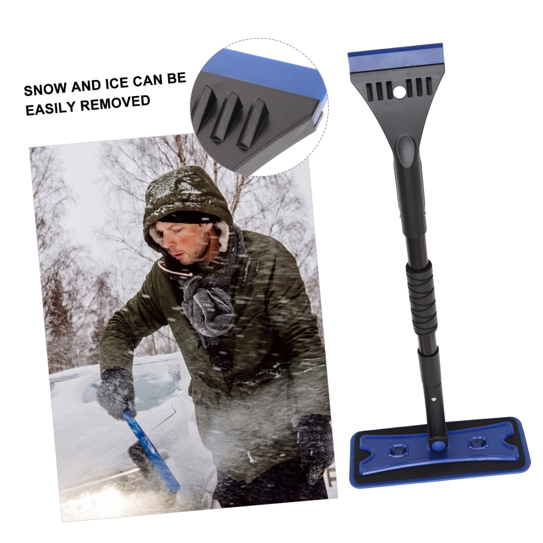 ibasenice Grattoir à Neige Brosse Eva pour Télescopique, 7 Angles, Voiture | Alliage D’aluminium, Rotation 360 Degrés, Montage Rapide, pour Pare-brise et Usage Hivernal