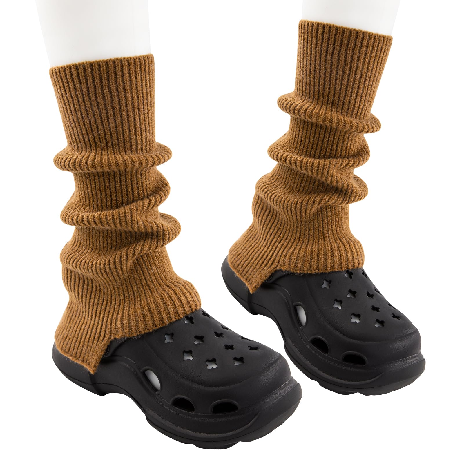 Calentadores de piernas de punto para niñas, calcetines largos de invierno para mujer, calentadores de piernas gruesas, calentadores de tobillo y botas largas