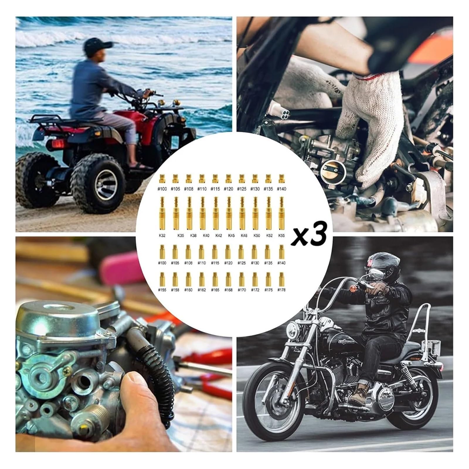 Zestaw dyszy głównej gaźnika 40 i 120 szt. Zawiera 90 szt. Dyszy i 30 powolnych pilotów Gaźnik zamienny(120PCS)