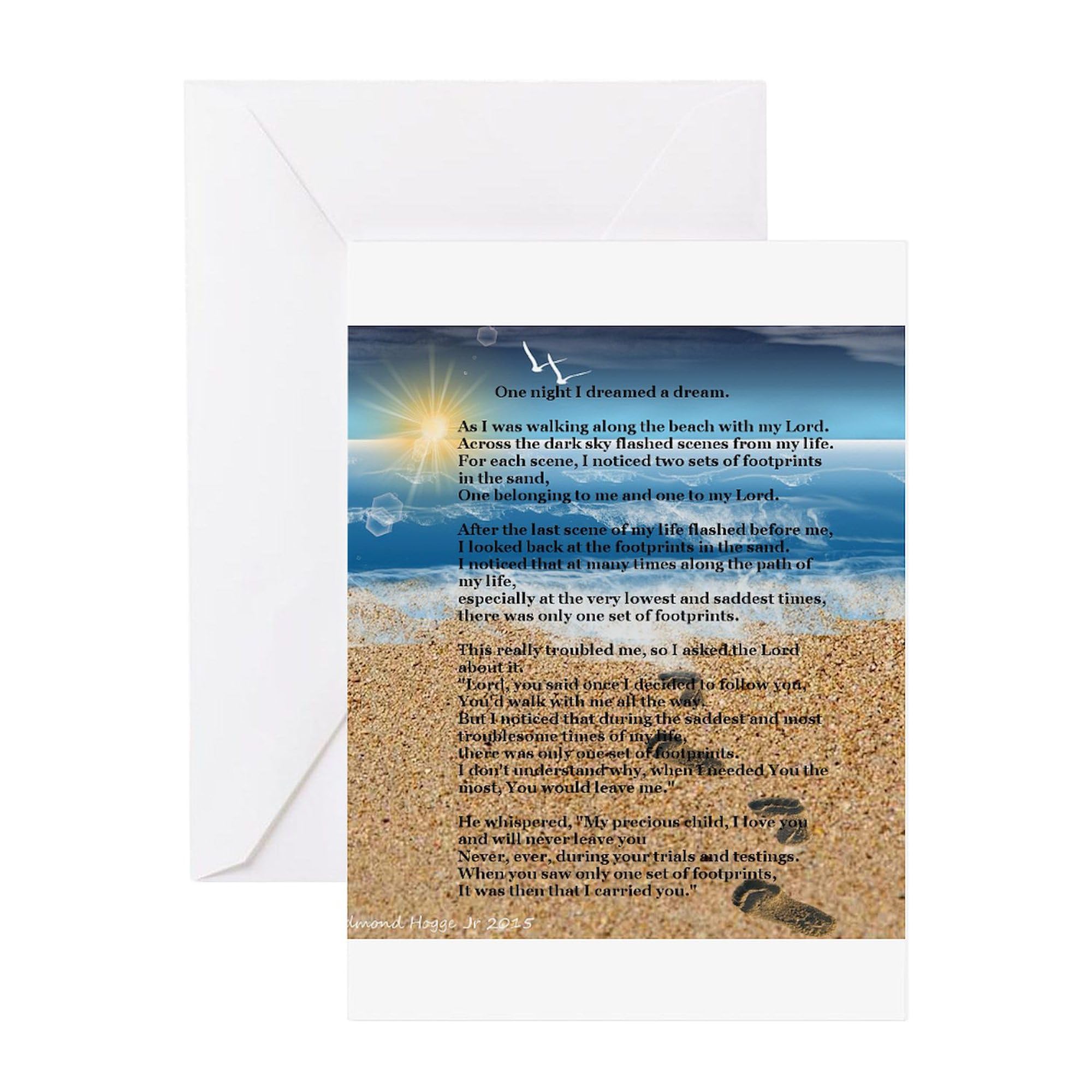 CafePress Footprints In The Sand Greeting Cards Folded Greeting Card Matte