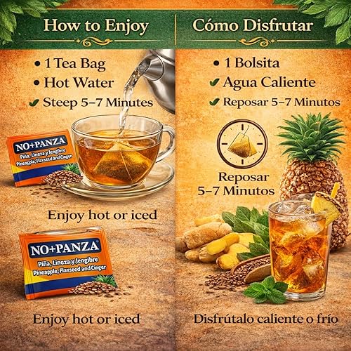 Miniatura 7 de Té de hierbas de High Supreme - 30 bolsas de té - jengibre, piña, canela y linaza - Infusión 100% natural, vegana, sin cafeína - Mezcla de hierbas