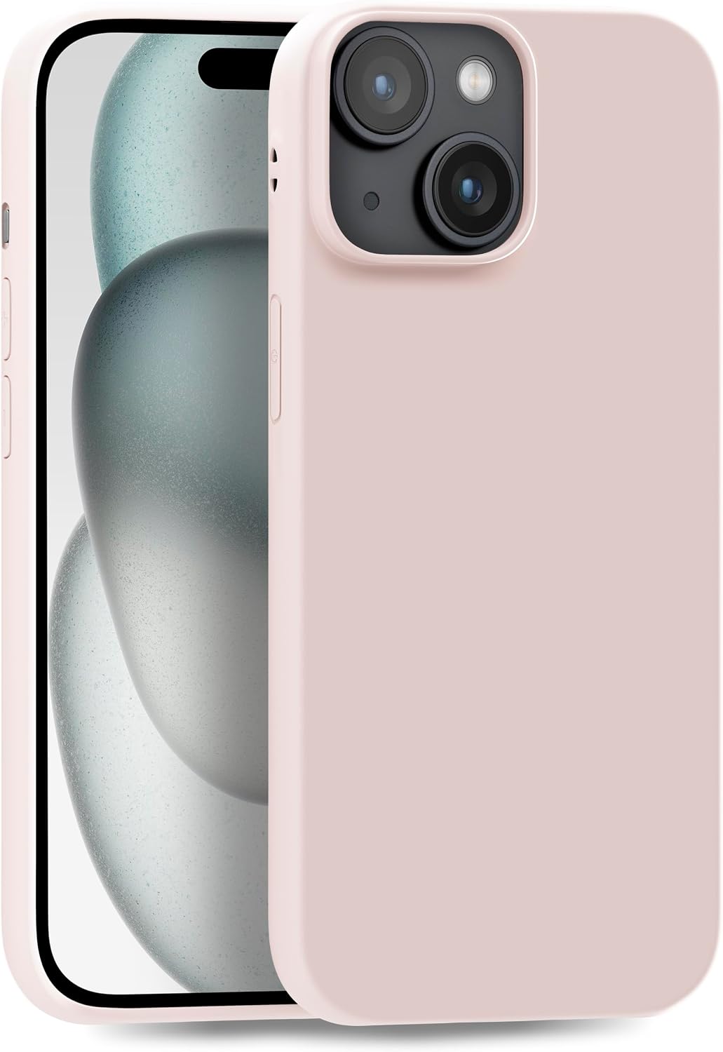 MyGadget Case Compatible with iPhone 15 - Robust Silicone Protective TPU Case Slim Silicone Case Back Cover Ultra Scratch-Resistant Mobile Phone Case Matte Light Pink