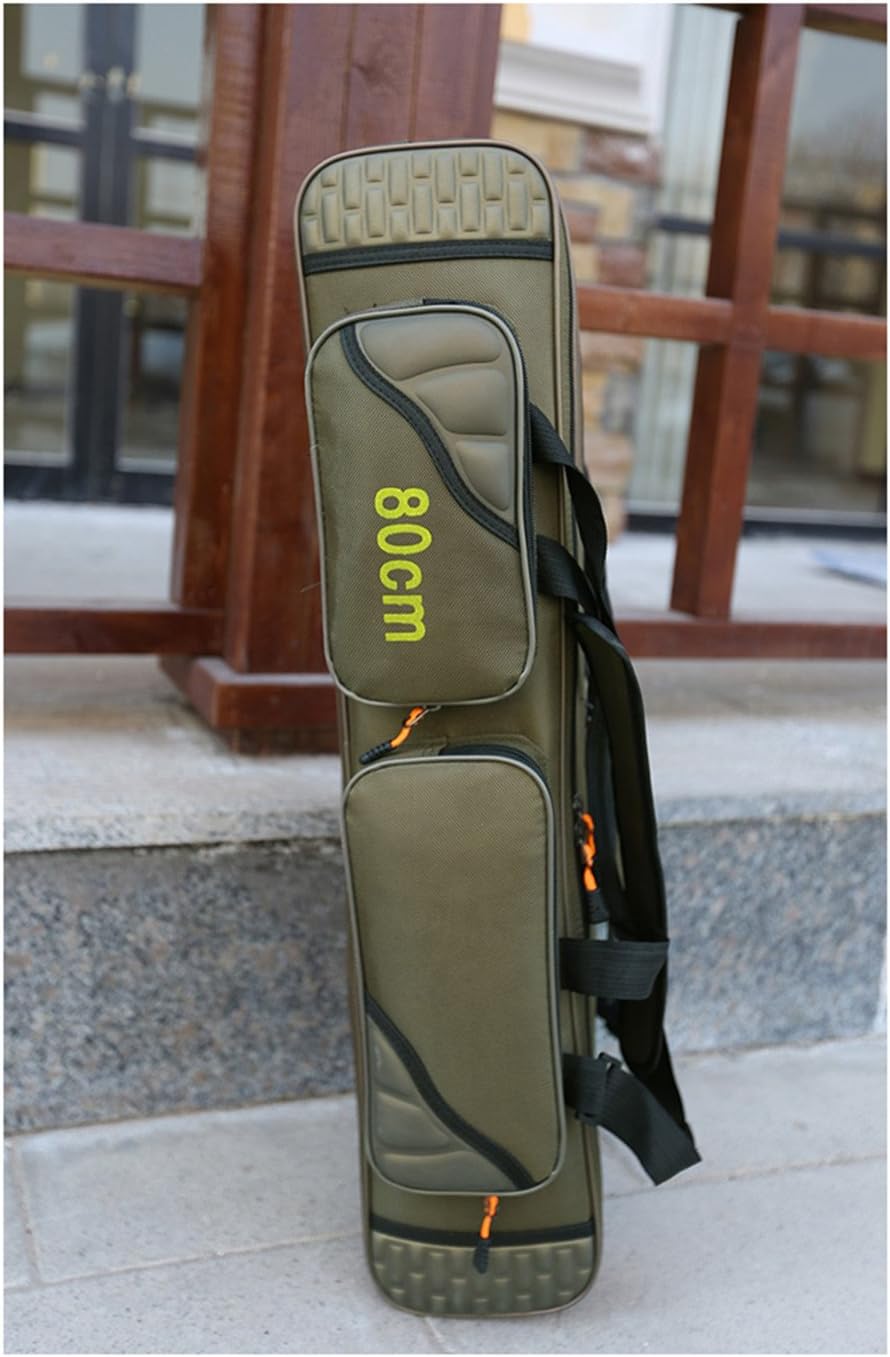 UNISTRENGH 3 Layers Portable Folding Fishing Rod Carrier Reel Case Bags Fish Pole Tools Storage Bag Case Pro Gear Tackle for Shoulders,Handles (3 layers/100cm-39.4inch)