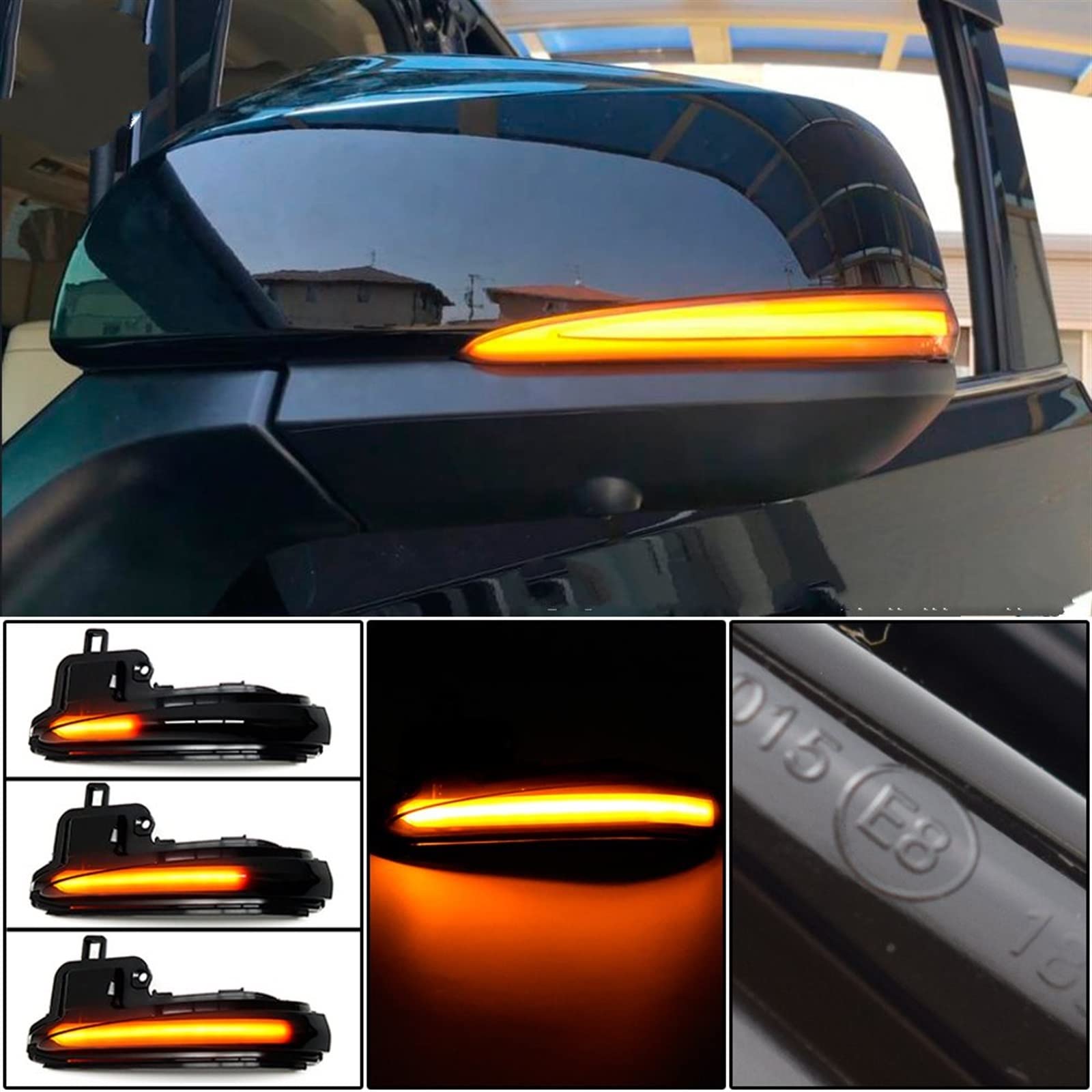 Kit Clignotant Led Toyota Clignotants Rétroviseur Toyota Yaris/Corolla/Sienta - LED Dynamique Ambre - 2 Pièces - Plug & Play Clignotant Amber Yaris Cross